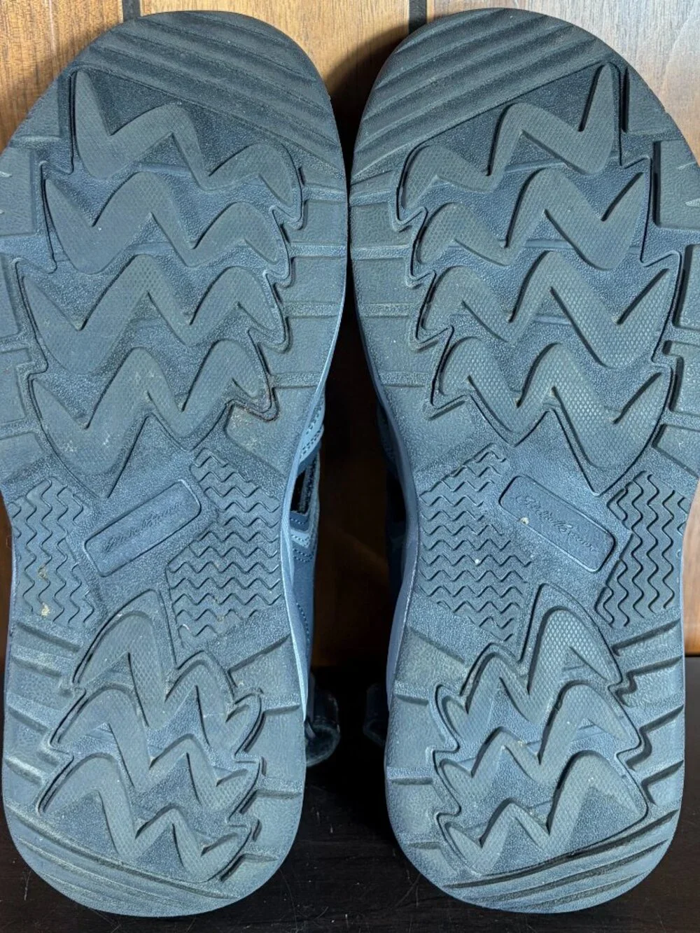 Eddie Bauer Water Sandals Mens Sz 10 Laketrail Gray Orange Bungee Laces Hiking